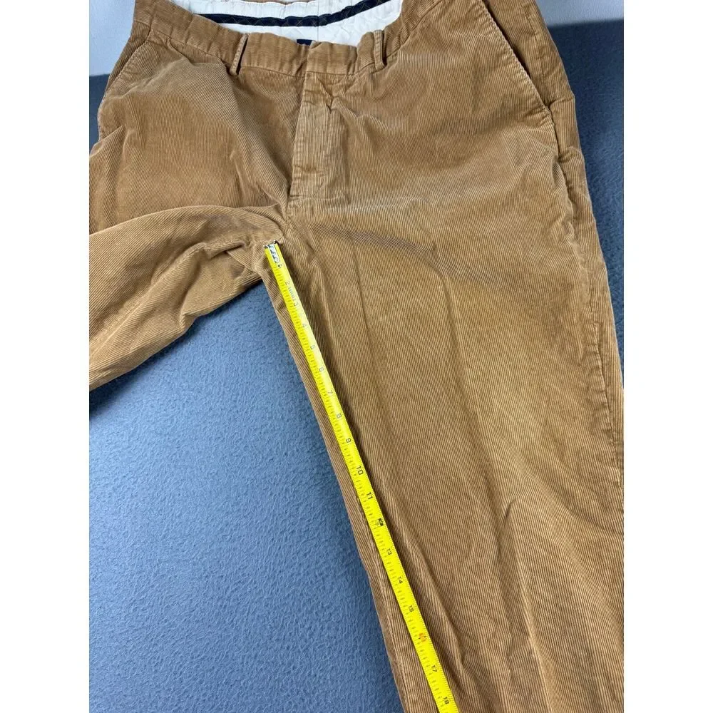Polo Ralph Lauren Pants Men's 37x33* Brown Corduroy Vintage Flat‎ Front Retro*